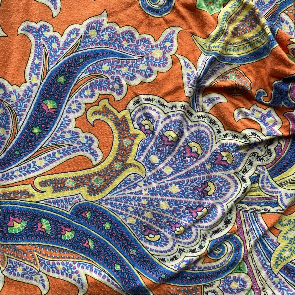 Lauren Ralph Lauren Orange Paisley Sleeveless Tank - Picture 4 of 7